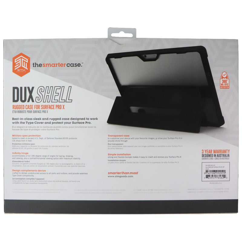 STM DUX Shell Rugged Case for Microsoft Surface Pro X (2020/2019) - Black/Clear