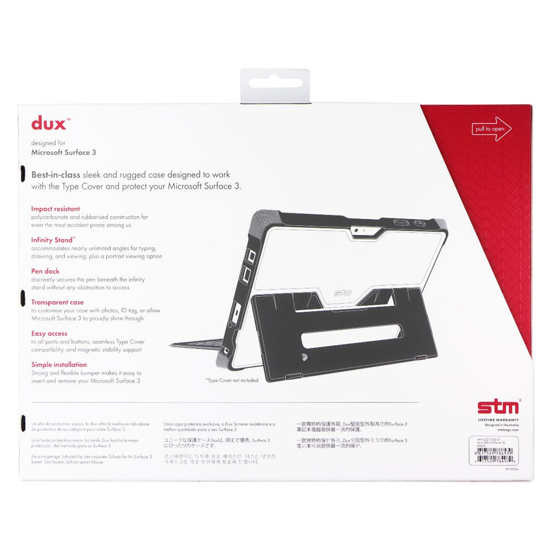 STM Dux Rugged Case for Microsoft Surface 3 - Black (stm-222-103J-01)