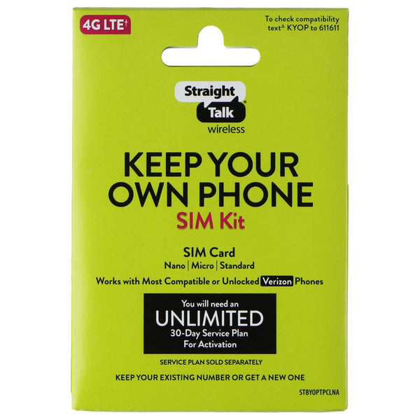 StraightTalk Wireless Verizon SIM Card KIT for Tablets (Nano/Micro/Stndrd) MCNA