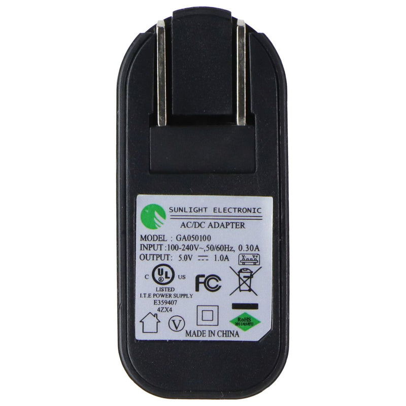 Sunlight Electronic Single USB 5V/1A Wall Charger Adapter - Black (GA050100)