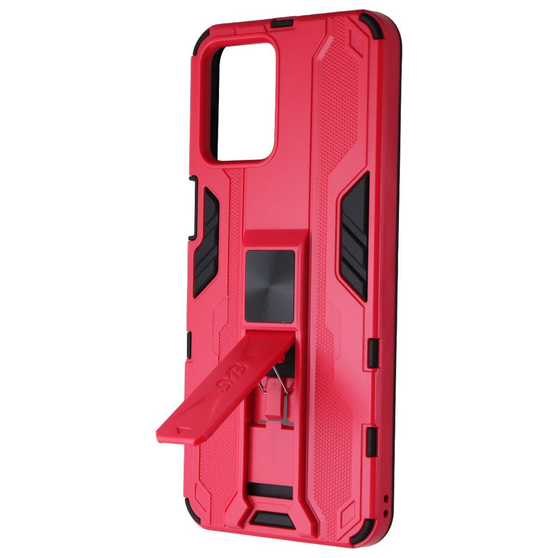 SYB Rugged Kickstand Case for Motorola Moto G 5G (2023) - Red / Black