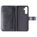 SYB Tech Accessory Folio Case for Samsung Galaxy A25 5G - Black Leather