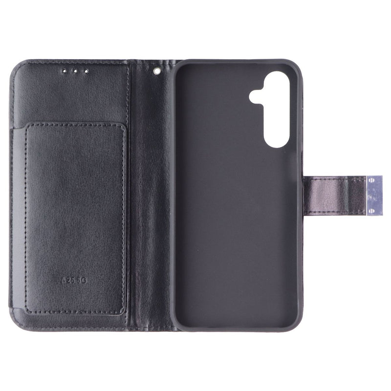 SYB Tech Accessory Folio Case for Samsung Galaxy A25 5G - Black Leather