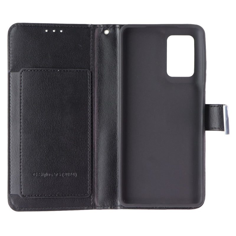 SYB Leather Wallet Case for Motorola Moto G Stylus 5G (2024) - Black