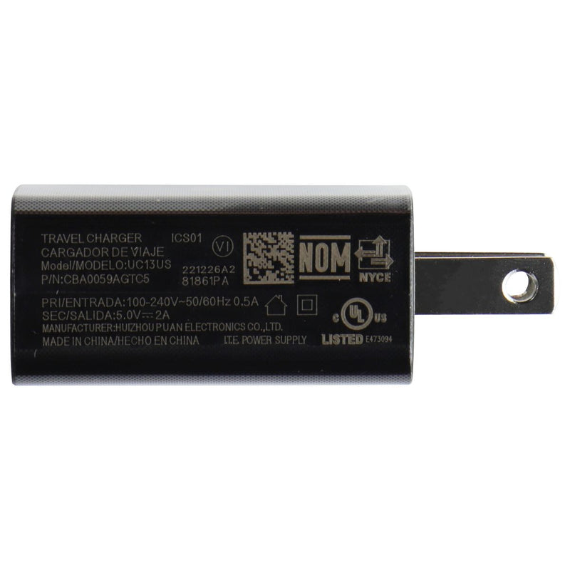 TCL Travel Charger USB-A Wall Adapter (UC13US) 5V/2A - Black