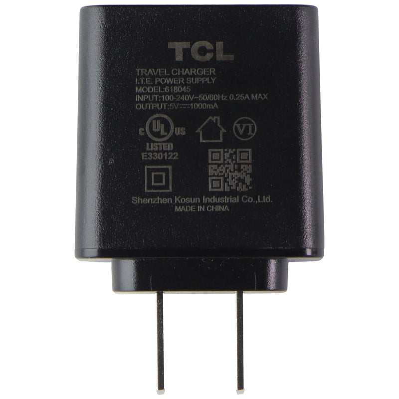 TCL Travel Charger USB-A Wall Adapter (618045) 5V/1A - Black