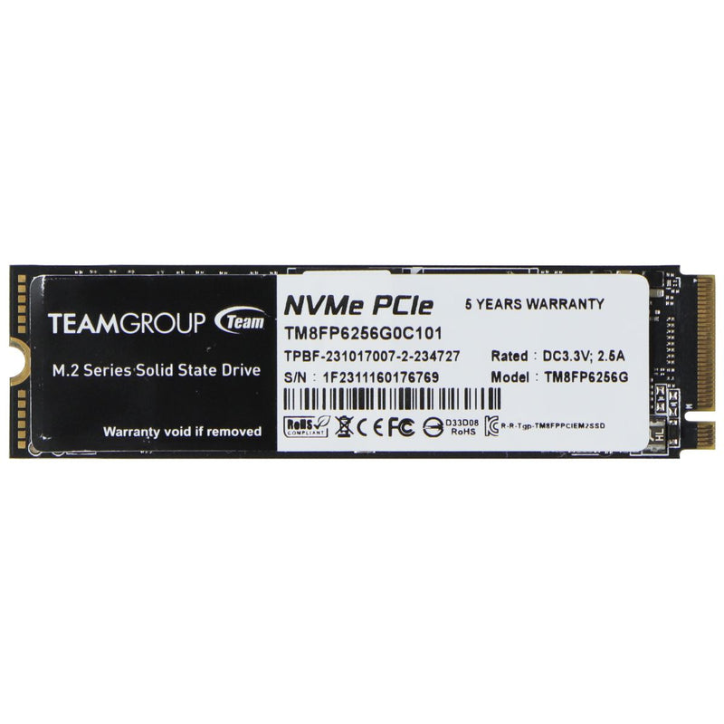 TEAMGROUP 256GB NVMe PCIe M.2 SSD (TM8FP6256G)