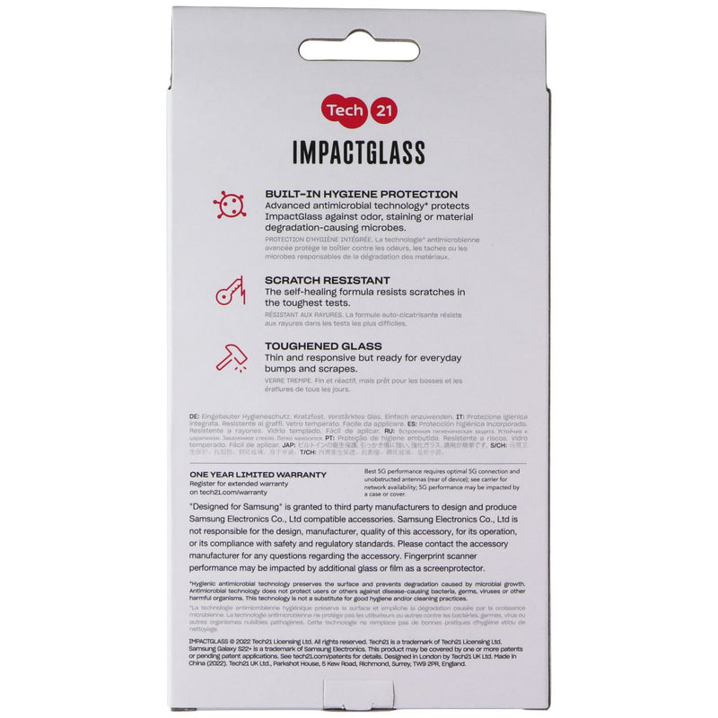 Tech21 ImpactGlass Series Screen Protector for Samsung Galaxy (S22+) - Clear