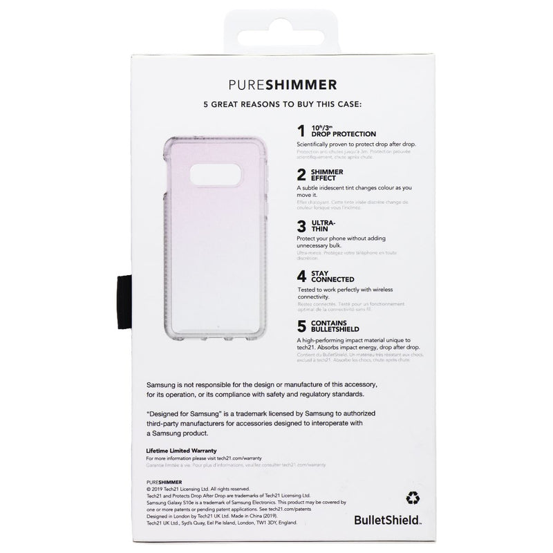 Tech21 PureShimmer Series Case for Samsung Galaxy S10e - Pink Shimmer