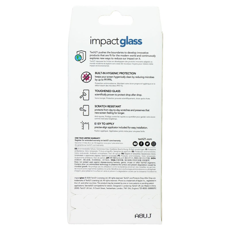 Tech21 Impact Glass Screen Protector for Apple iPhone 12 Mini - Clear