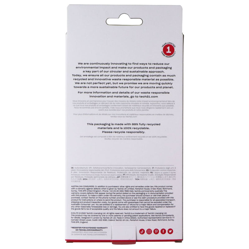 Tech21 EvoLite Series Case for TCL IONZ Smartphones - Transparent Clear