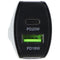 TekYa 38W Dual Port Car Charger Head with USB-C PD - Black