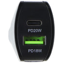 TekYa 38W Dual Port Car Charger Head with USB-C PD - Black