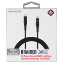TekYa (6-Foot) Braided Cable - Power Delivery USB-C to Lightning 8-Pin - Black