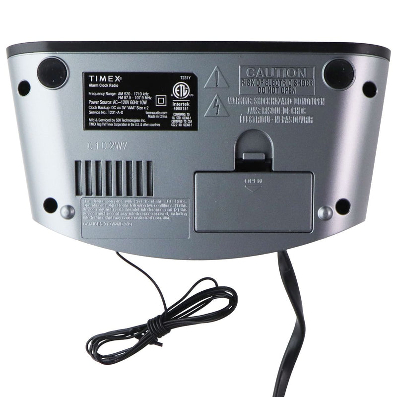 Timex AM/FM Dual Alarm Clock Radio with 1.2-Inch Display and Line-In Jack - Gray