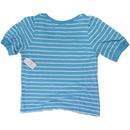 Time and Tru Women's Puff Sleeve Top - Size Large - Aqua Springs / White Stripe