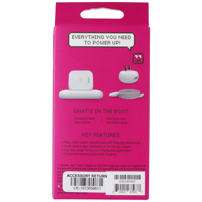 T-Mobile SyncUP Kids Smart Watch Charging Kit with Dock and Wall Charger - White