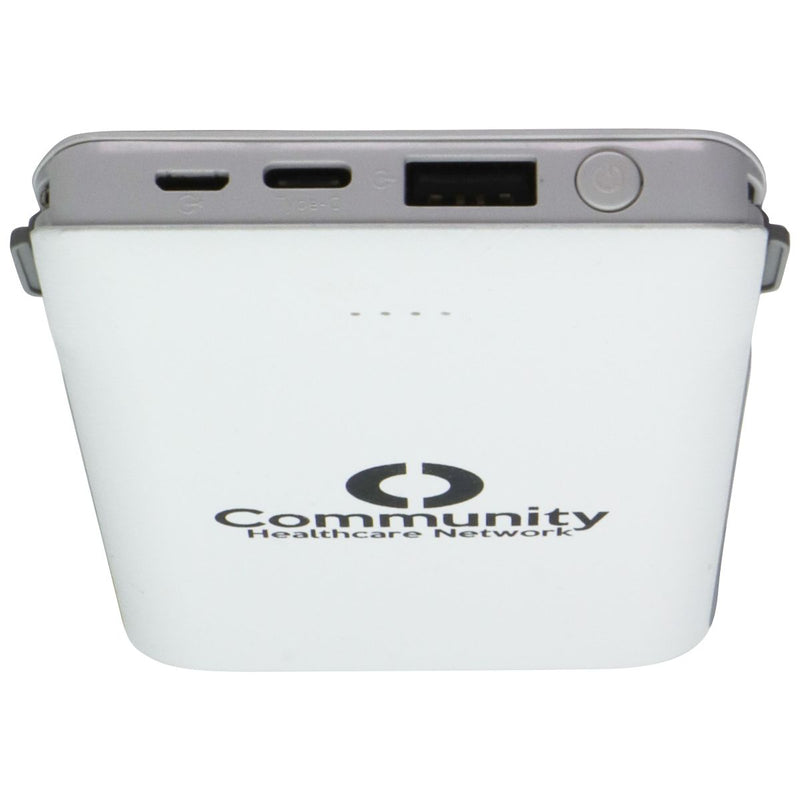 Tomax 10000mAh USB-C/Micro/Lighting 8-Pin/USB-A Power Bank - White (Customized)
