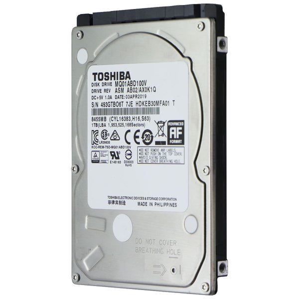 Toshiba 1TB 5400RPM 8MB Cache SATA 3.0Gb/s 2.5 inch Hard Drive (MQ01ABD100V)