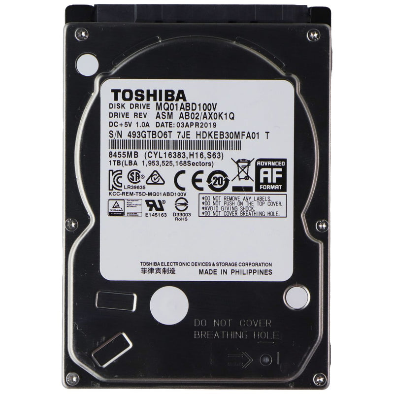 Toshiba 1TB 5400RPM 8MB Cache SATA 3.0Gb/s 2.5 inch Hard Drive (MQ01ABD100V)