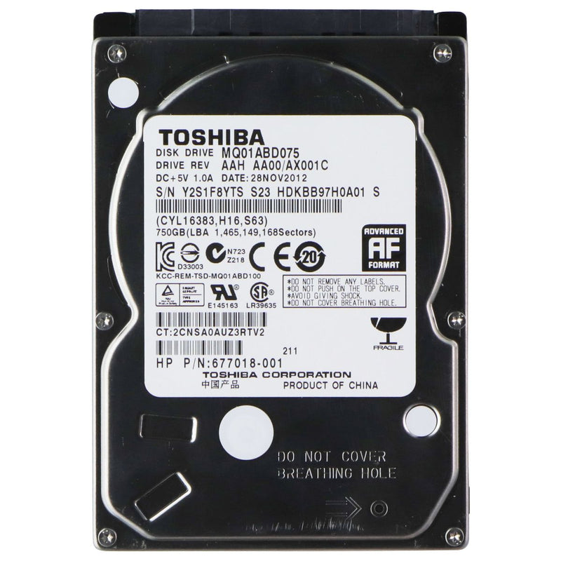 Toshiba MQ01ABD075 2.5in Internal HDD - 750GB - 5400RPM - SATA 3.0GB/S