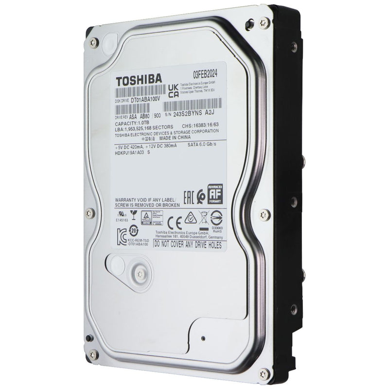 Toshiba DT01ABA100V 1TB SATA 6.0 Gb/s 5700 RPM Desktop Hard Drive