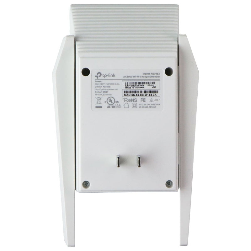TP-Link AX3000 Dual Band Wi-Fi 6 Range Extender (RE705X) - White