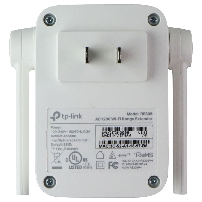 TP-LINK AC1200 Dual Band Mesh Wi-Fi Extender - White (RE305)
