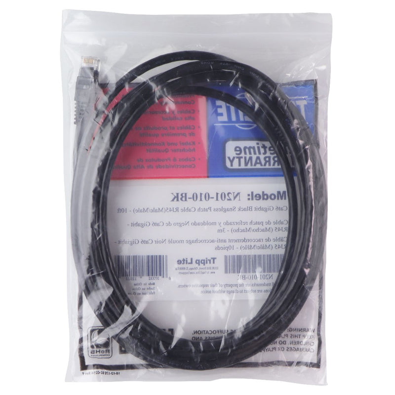 Tripp Lite Cat6 Gigabit Snagless Molded Patch Cable (RJ45 M/M) - Black / 10ft