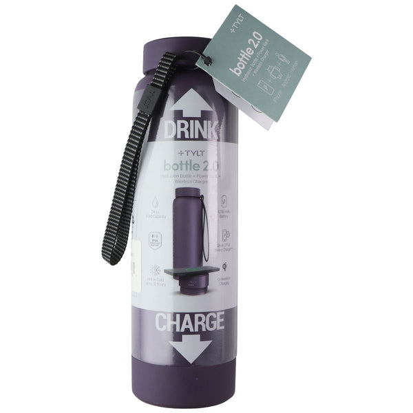 TYLT Bottle 2.0 Hydration Bottle with Power Bank and Wireless Charger - Purple