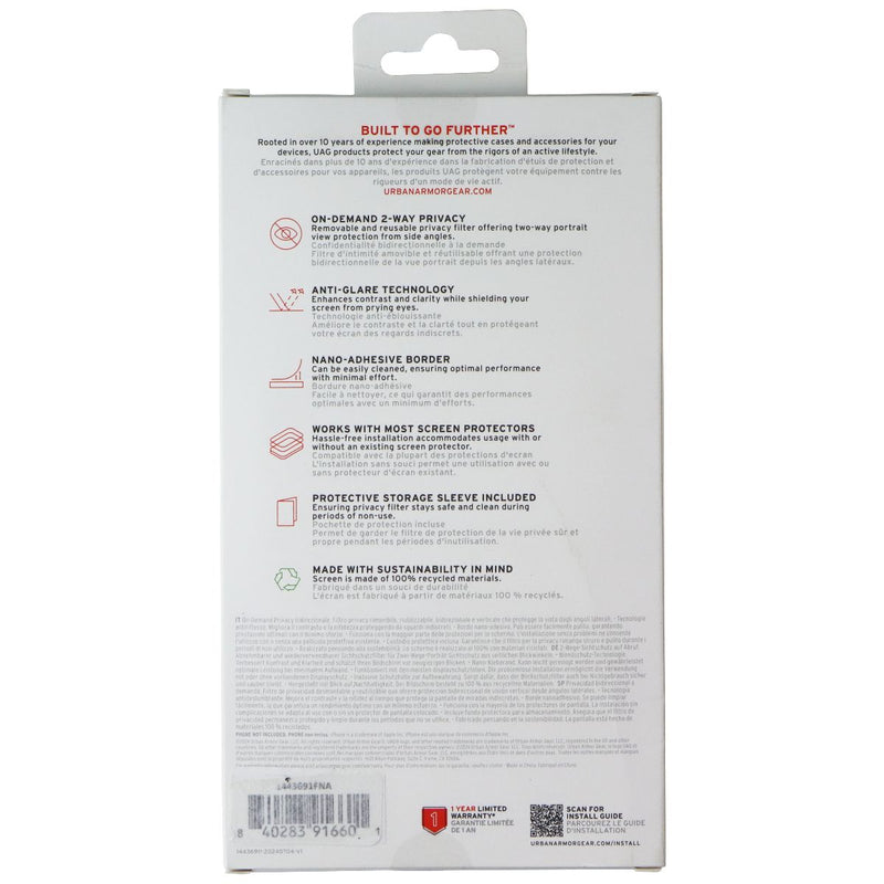 Urban Armor Gear UAG Removable Privacy Screen for Apple iPhone 16 Pro Max