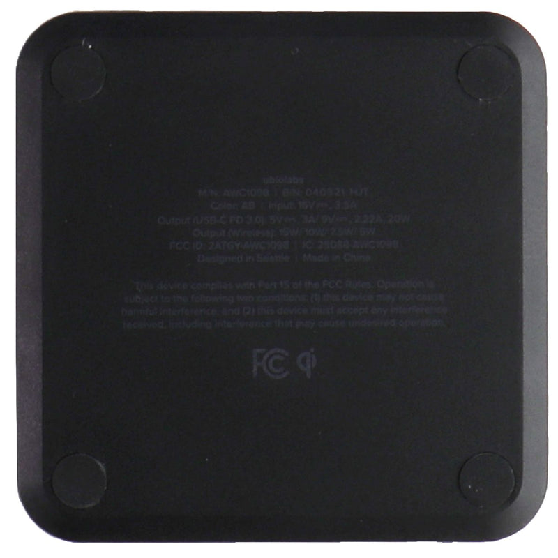 ubiolabs (6Ft) 15W Wireless Charging Pad with Adapter (Pack of 2) - Black