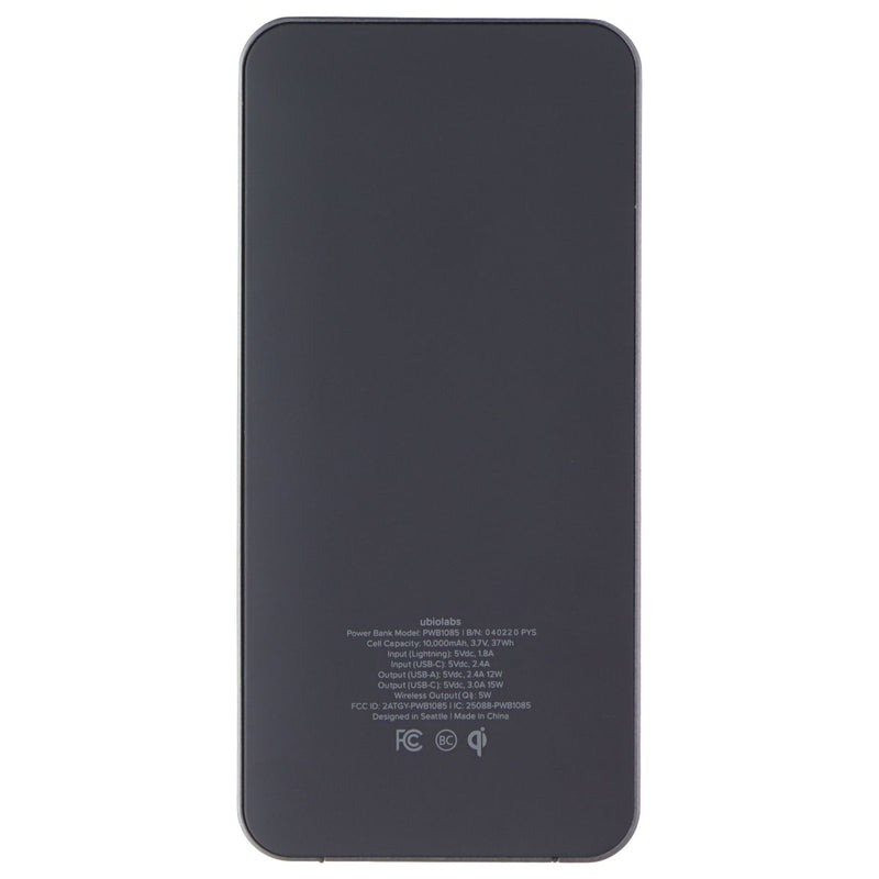 Ubiolabs POWER (10,000mAh) Qi Wireless Portable Charger - Black (PWB1085)