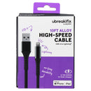 UBREAKIFIX 10FT Alloy High Speed USB-A to Lightning 8-Pin Cable - Steel Gray