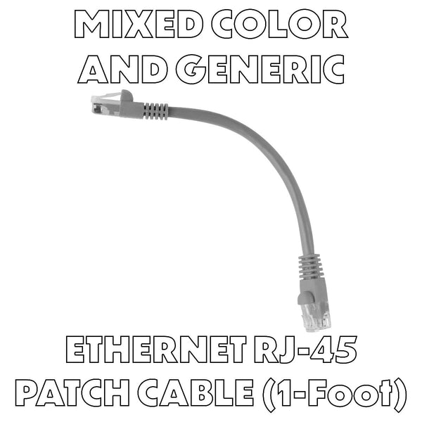 Generic (1-Foot) RJ-45 Ethernet Cables (CAT5 or Better) - Mixed Colors