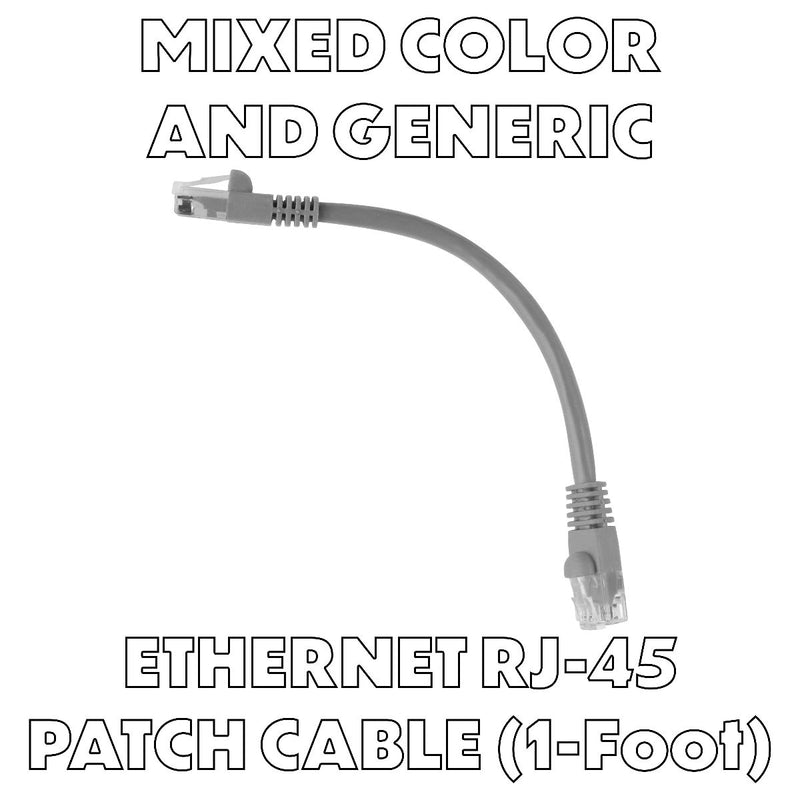 Generic (1-Foot) RJ-45 Ethernet Cables (CAT5 or Better) - Mixed Colors