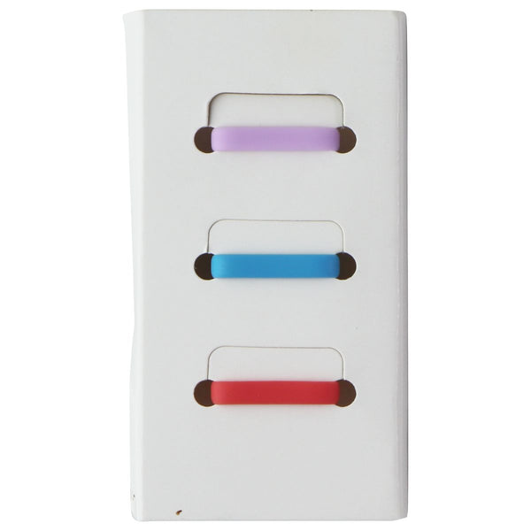 Silicone Watch Band Fastener Loop for GizmoWatches - 3-Pack - Purple/Blue/Red