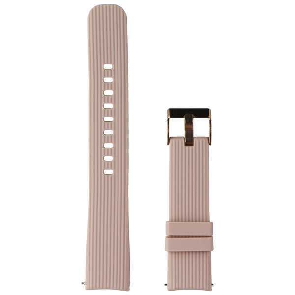 Generic Striped Silicone Watch Band (20mm) - Pink/Rose Clasp (Large Strap)