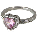 Set of 2 Heart-Shaped Rings - Size 8 / Silver & Pink - Size 5.5 / Gold & Silver