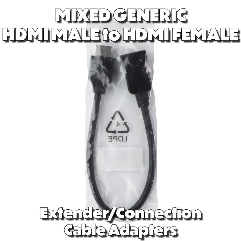 Mixed & Generic HDMI Male to HDMI Female Extender/Connection Cable Adapters