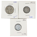 Assorted Coin Bundle (Dimes/Quarters/Foreign) 1842-1981 / (14 Total)