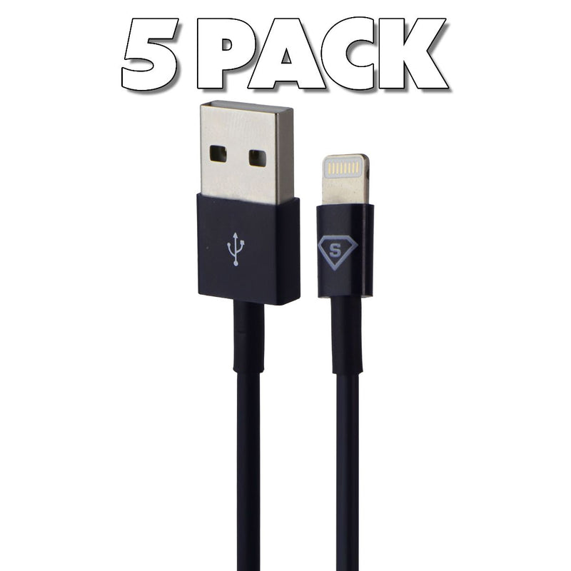 (5 Pack) Combo of (3-Ft) 8-Pin to USB Charging Cables for iPhone/iPad - Blue