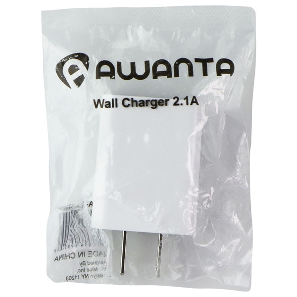 Universal (5V/2.4A) Single USB Wall Charger Travel Adapter - White