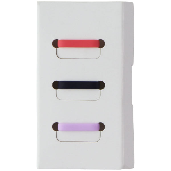 Silicone Watch Band Fastener Loop for GizmoWatches - 3-Pack - Red/Black/Purple