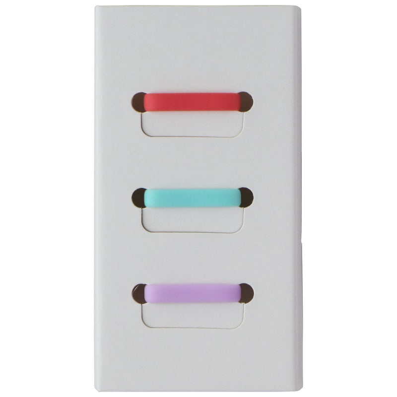 Silicone Watch Band Fastener Loop for GizmoWatches - 3-Pk - Red/Turquoise/Purple