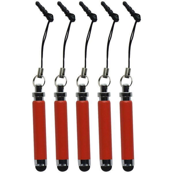 Mini Keychain Stylus Pens for Touchscreen Devices - Orange - 5 Pack