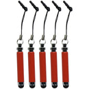 Mini Keychain Stylus Pens for Touchscreen Devices - Orange - 5 Pack