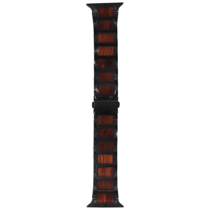 Heavy Metal Link Band for Apple Watch (49/45/44mm) - Black/Wood (APO017)