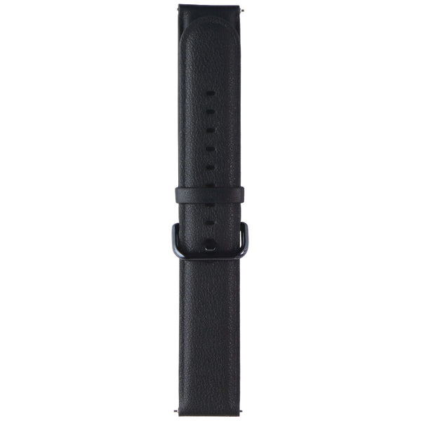 Generic 20mm Watch Band Quick Release Leather Strap  - Black/Black Clasp