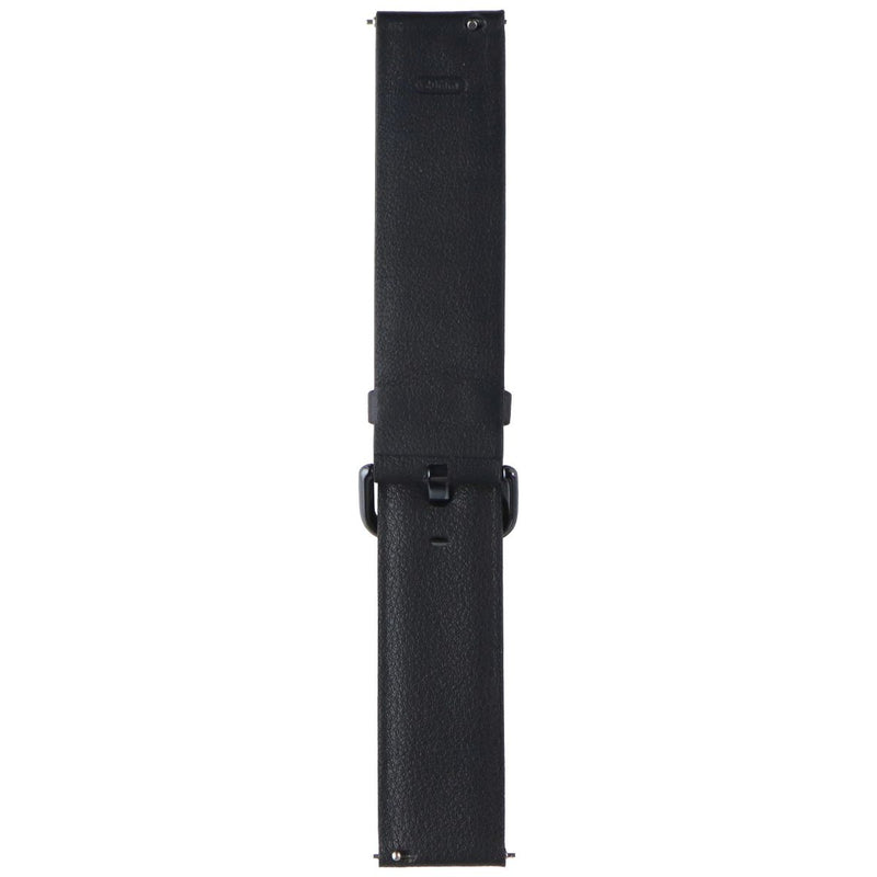 Generic 20mm Watch Band Quick Release Leather Strap  - Black/Black Clasp